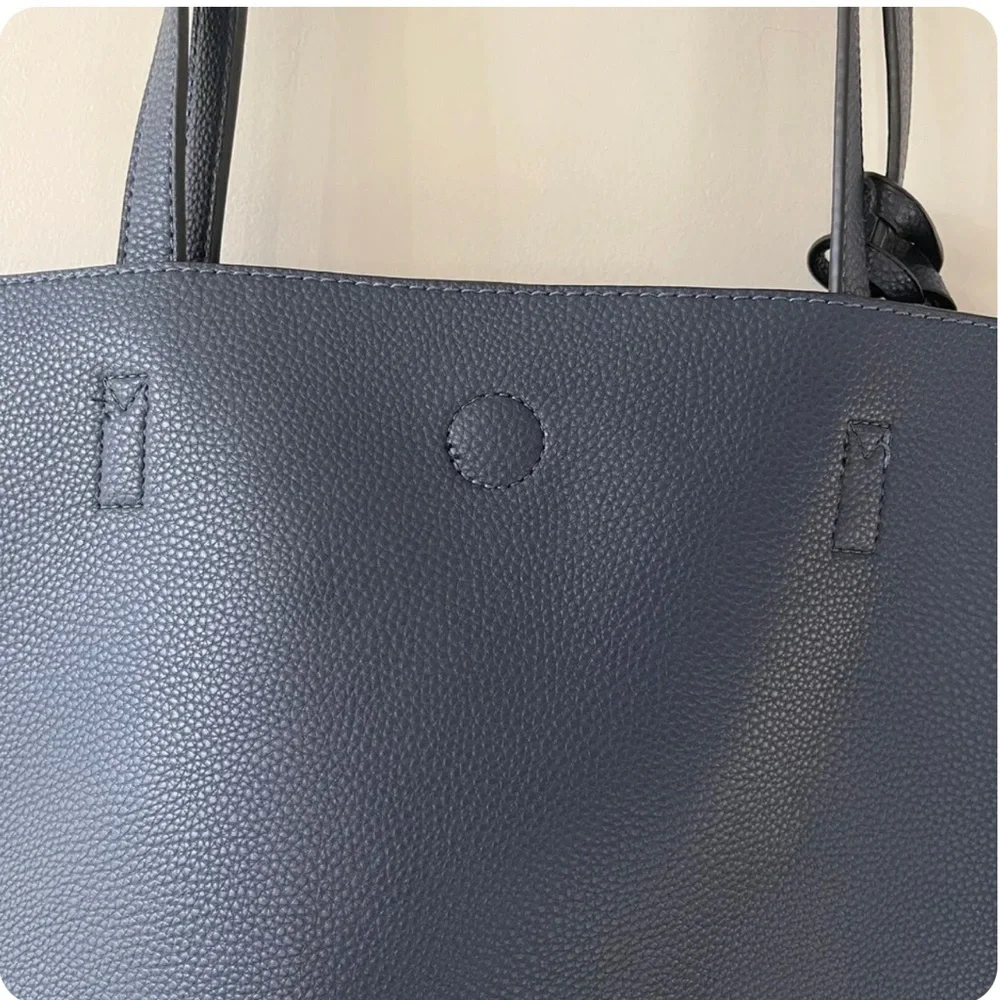 NAVY BLUE Vegan tote - Picture 3 of 12